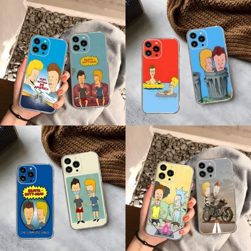 Beavis And Butt Head Phone Case For Iphone 14 13 12 Pro Mini 11 Max Xr X Xs 7 8 Plus 6 Transparent Silicone