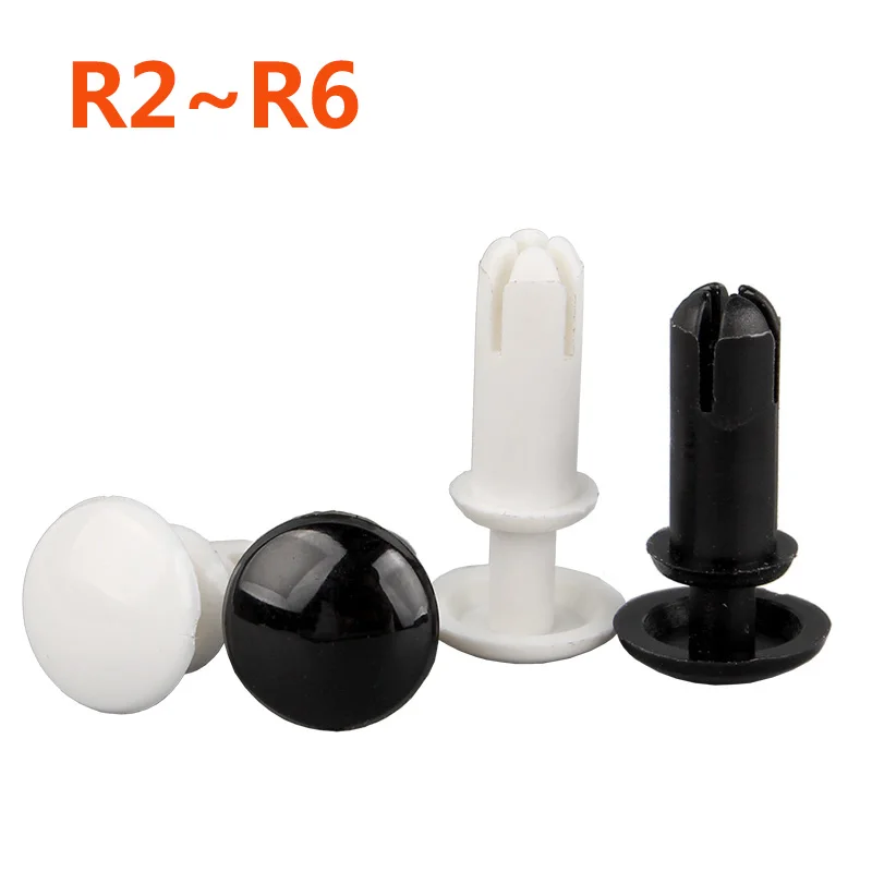 Nylon Rivets Pressing Button Plastic R Type/Type PC Plate Plastic Female Rivets Nylon Rivets R2/2.7/3.1/3.6/4.1/5.1/6.1mm