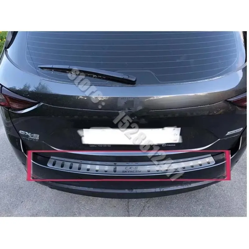 For Mazda cx-5 cx5 2017 2018~2024 car accessories Rear Door Bumper Protector sill plate Protector Sill Rear boot guard Trim
