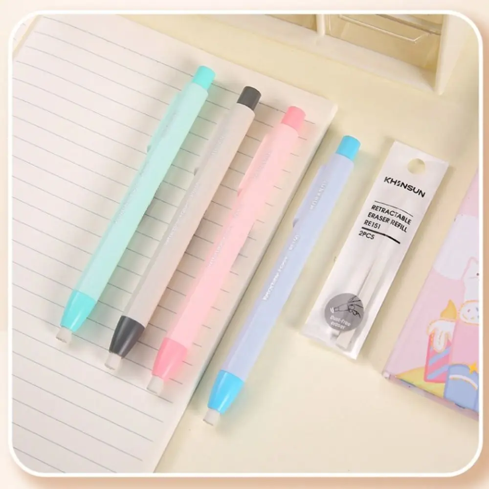 New Design Efficient Press Pencil Eraser Pen Style Writing Retractable Eraser Wiping Correction Pencil Rubber Student
