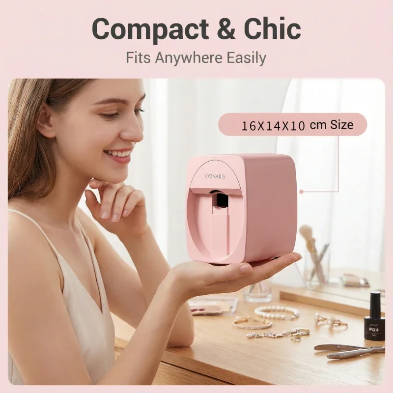O2nails H1 Portable 3D Nail Printer,M1 Digital Nail Art Machine with Phone App Control,Professional Printing for Home Nail Salon