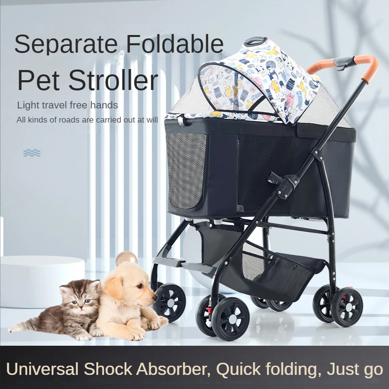 

Foldable Pet Stroller Portable Dog Cat Trolley Breathable Carrier for Dog Kitten Travel Walking Outdoor Cat Dog Accessories