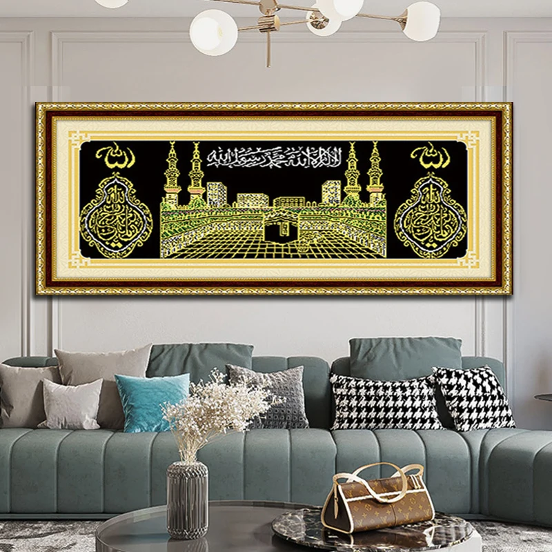 5D DIY diamond painting round diamond mosaic mosque picture rhinestone embroidery religious decoration home Islam