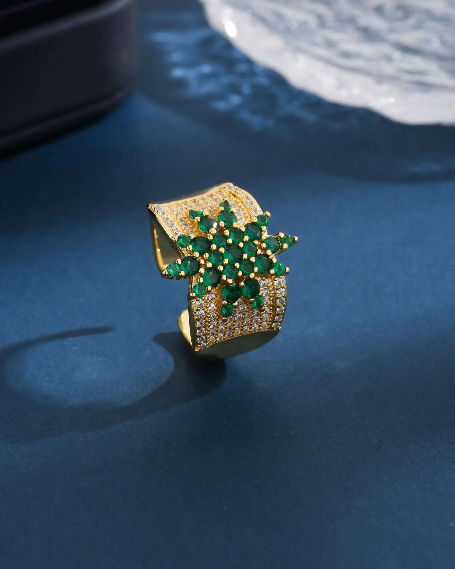 New Retro Style Rings Colorful Treasure Micro Set Zircon Full crystal Open Ring for Ladies Gift