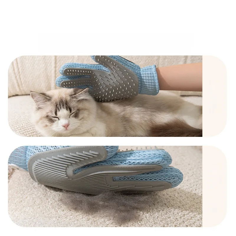 Cat petting gloves silicone massage comb to remove floating hair depilatory brush pet supplies hair removal brush for bathing