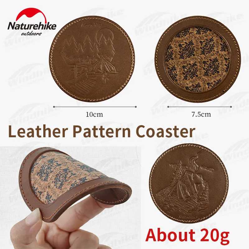 Naturehike Ultralight Handmade Coaster 20g Tea Coffee Drink Cup Pad Placemats Leather Waterproof Heat Resistant Round Retro Mat