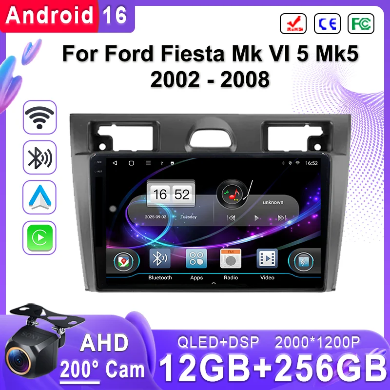 

Мультимедийная система Android 16 для Ford Fiesta Mk VI 5 Mk5 2002-2008 с GPS-навигацией, поддержкой Plug and Play, высокопроизводительным процессором и Wi-Fi.