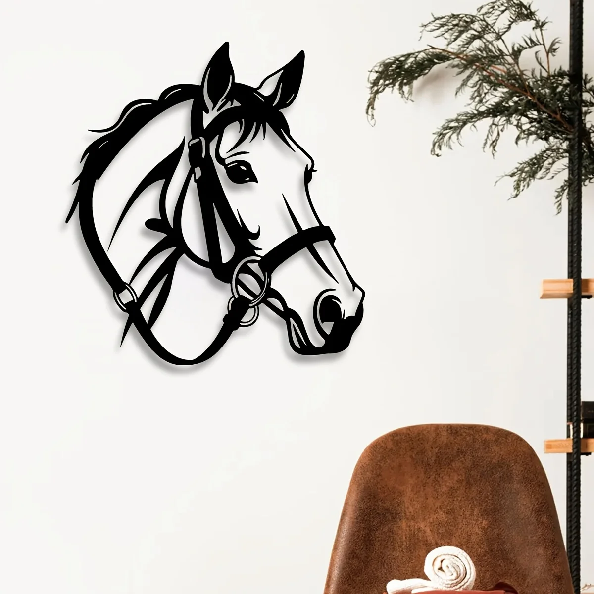 Exquisite Pferde-Metallwandkunst, 2D Flache Aluminium-Wanddekoration für Wohnzimmer, Bauernhof, Garten, Geschenk für Pferdeliebhaber, Einfach zu Befestigen