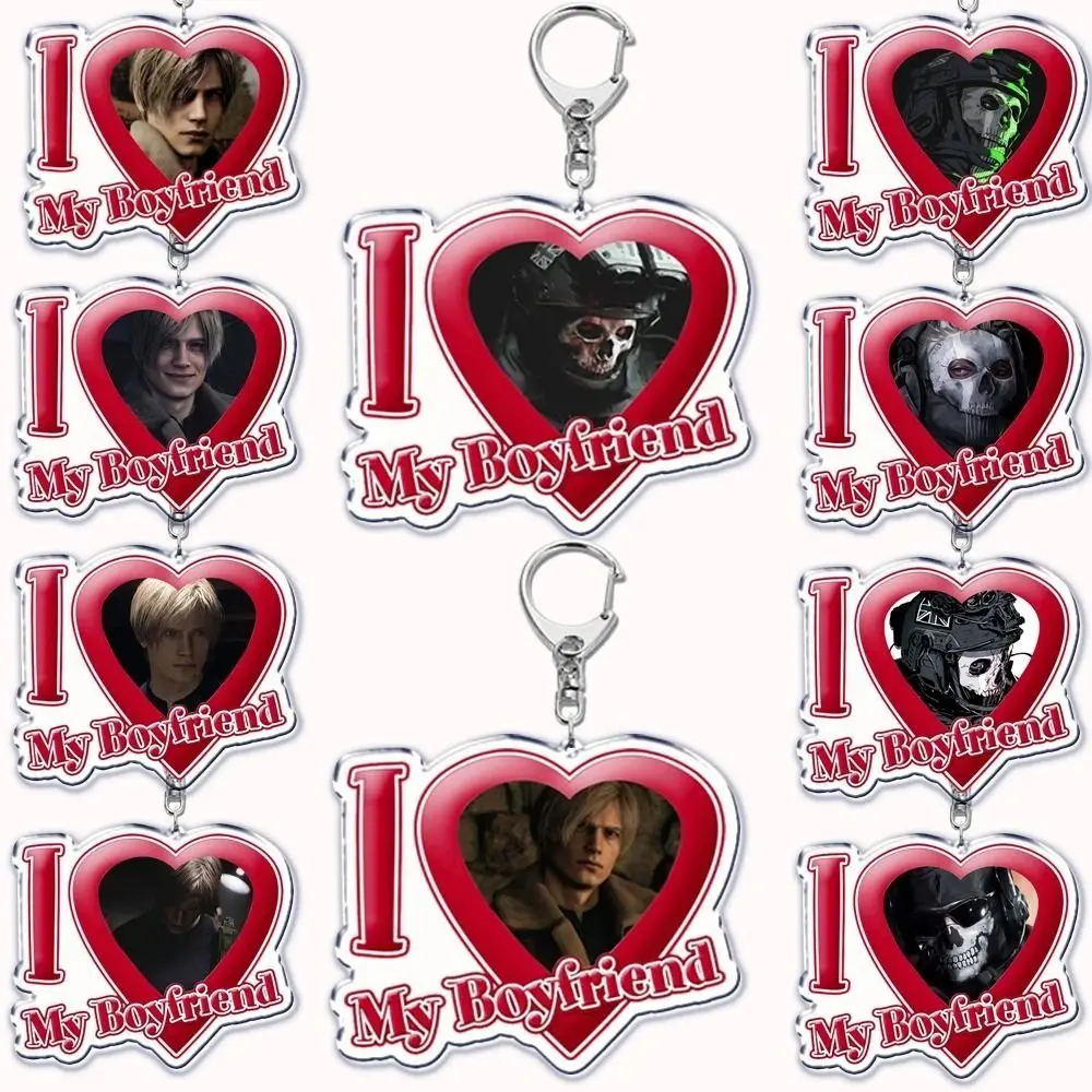 

Red Heart I Love My Boyfriend Keyring Oppenheimer Girlfriend Heart Acrylic Key Chain Acrylic Creative Red Heart Key Ring Gift