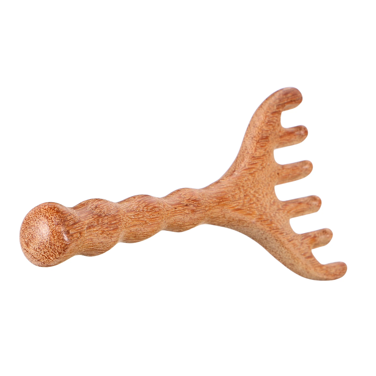 

Массажер для головы из натурального дерева с шестью когтями, длинная ручка, эргономичная глубокая массажная расческа для волос, инструмент для релаксации кровообращения кожи головы для головы