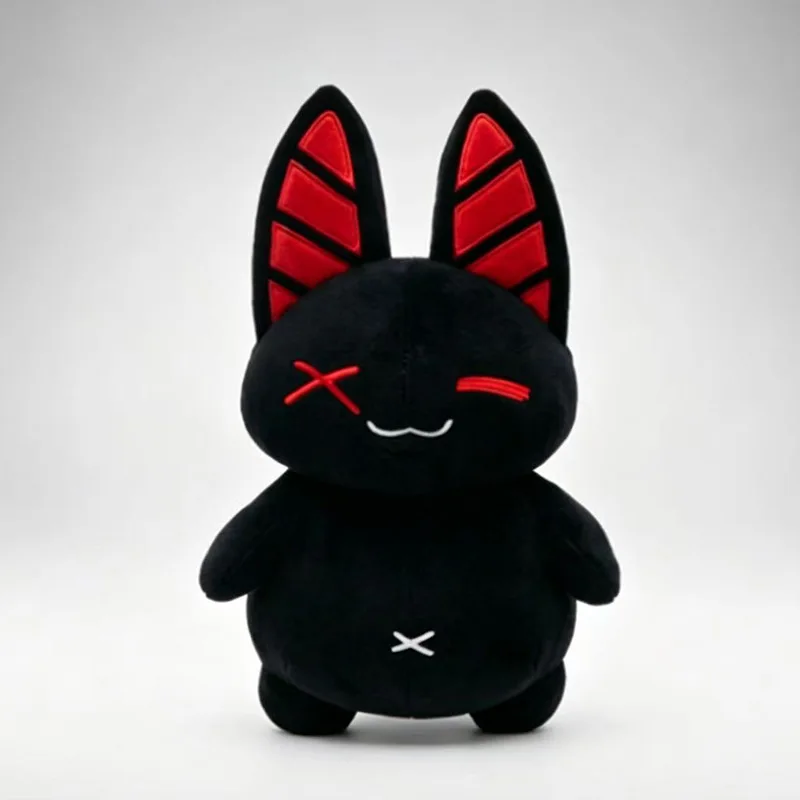 

Новая плюшевая игрушка Makeship Chonky Whisper, 25 см, милая мягкая черная кукла-кролик, плюшевая игрушка, подарок на Рождество и день рождения для детей