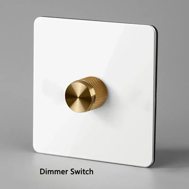 

Stainless Steel Panel Dimmer Switch Led and Electrical Light Brightness Regulator Antique Brass EU Standard with Claws