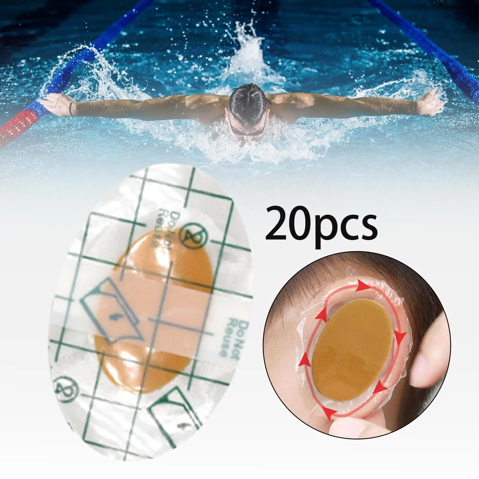 20Pcs Baby Waterproof Ear Covers Ear Stickers Comfortable Accessories Soft