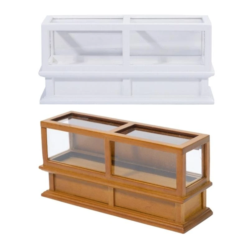 Y4QA Mini Dollhouse Exibir armário crianças Exibir prateleira Móveis brinquedo Móveis armazenamento armazenamento