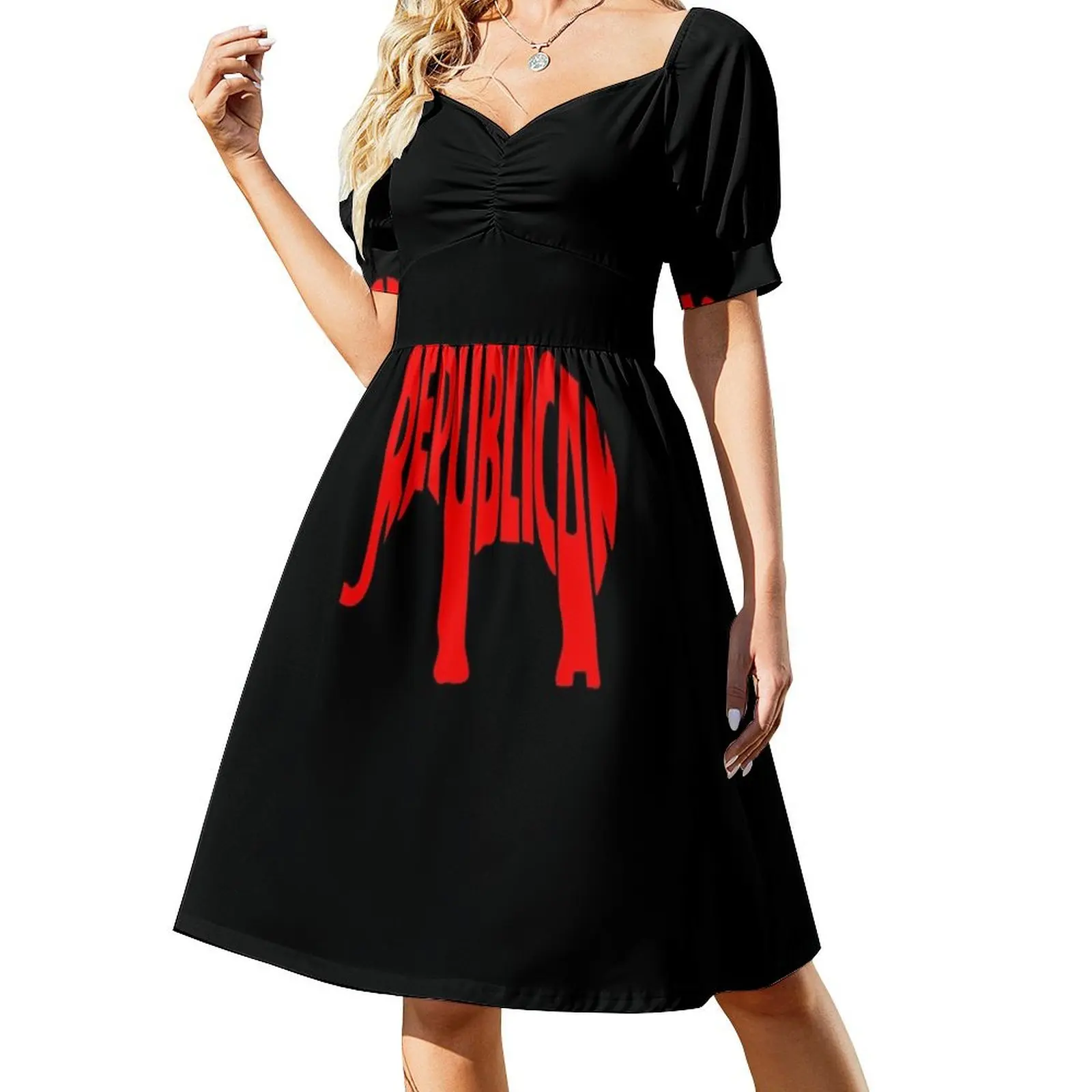 

Republican Party Short Sleeved Dress dress for women Evening gown Dress