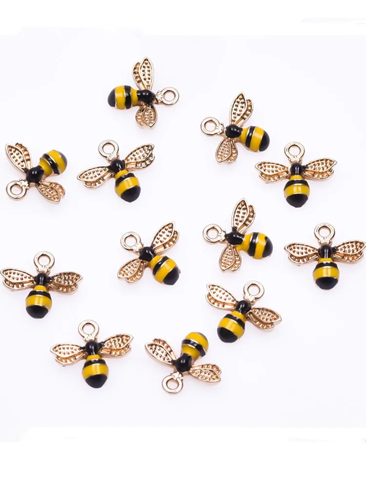 20 stuks schattige dierenbij hangers voor sieraden maken benodigdheden emaille materialen om armbanden oorbellen strass dierenbedels te maken - afbeelding 2