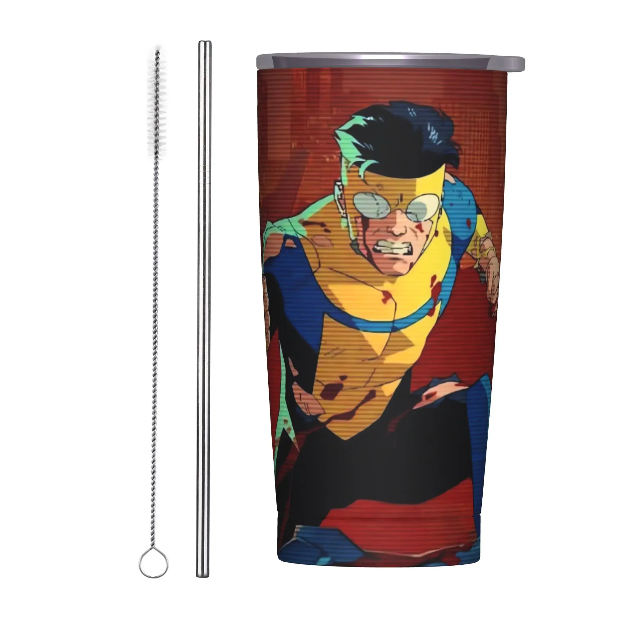 Anime Invincibles Tumbler  Cold and Hot Keep Heat Stainless Steel Coffee Mug Graphic Mugs Cup