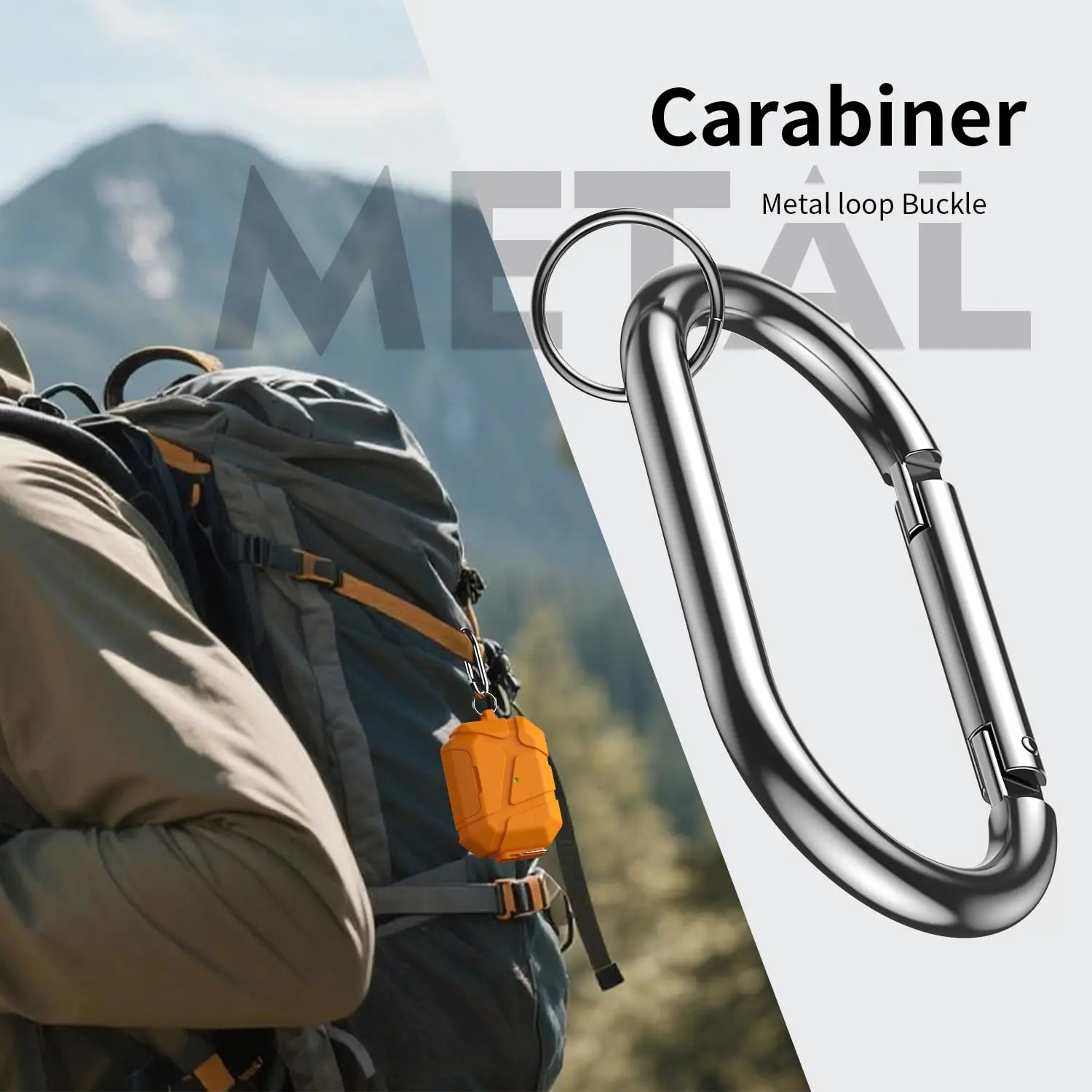 Lock Earphone Case For AirPods Pro 3 with Carabiner and Invisible Stand Military Armor Design Shockproof Cover For AirPods Pro 3 view 6
