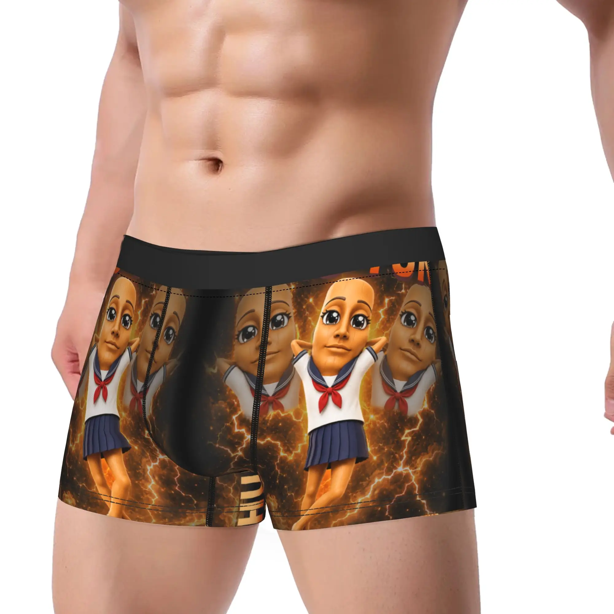 Tung Tung Tung Sahur Chan is Calling Dance Meme Trunk Pouch Underwear Quality Custom Boxer Brief Novelty Man Panties Plus Size