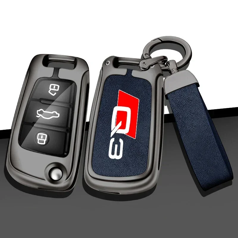 

Zinc Alloy Car Key Case Cover for Audi Q3 8u f3 S Line Custom Logo Remote Control Key Shell Bag Auto Interior Accessories