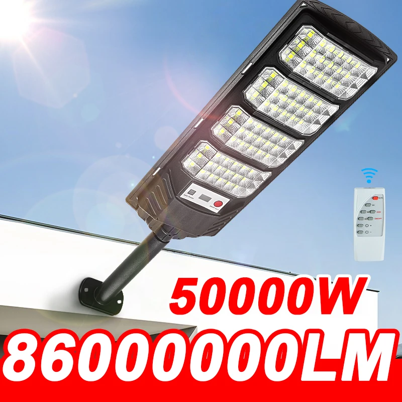Nouveau 86000000LM 50000W/20000W lumières solaires extérieur étanche lampadaire projecteur avec capteur de mouvement jardin mur cour lumière