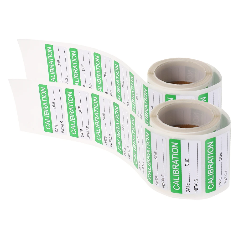 

2 Rolls Self Adhesive Calibration Labels Stickers Green Laminated Sheets Writable Removable Waterproof Quality Control Tags