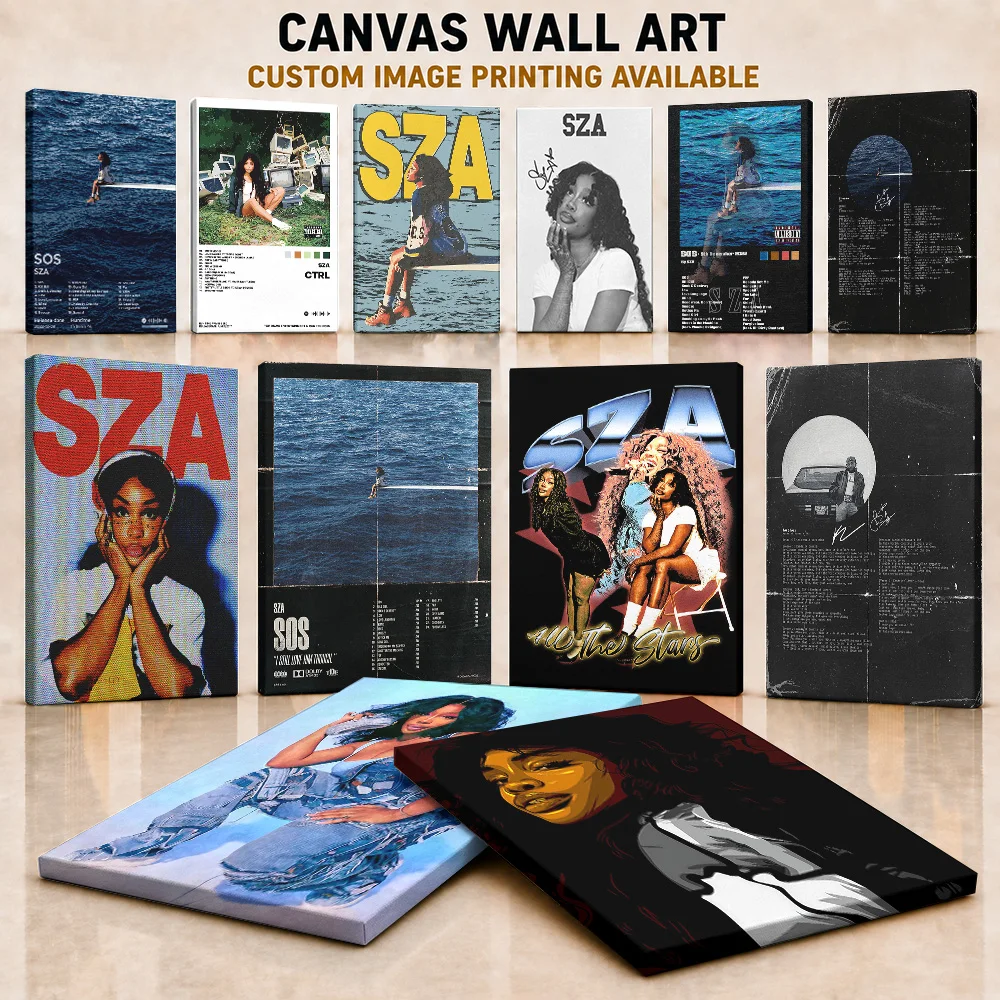 SZA Framed Canvas Print Poster Personalized Photo Classic Soul Vocalist Style Wall Art For Music Room And Home Office Fan Gift