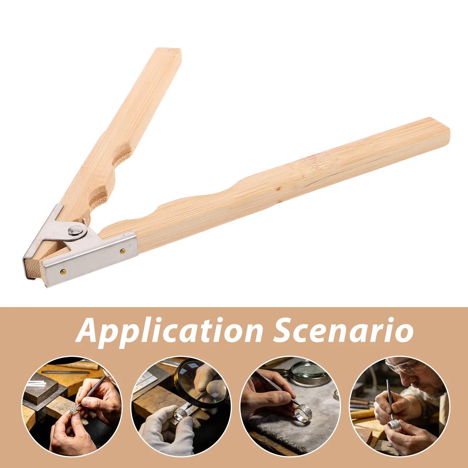 Ring Polishing Clamp Wooden Jewelry Making Tool for Secure Ring Holding during Buffing Sanding Engraving Repair Craft Clamps