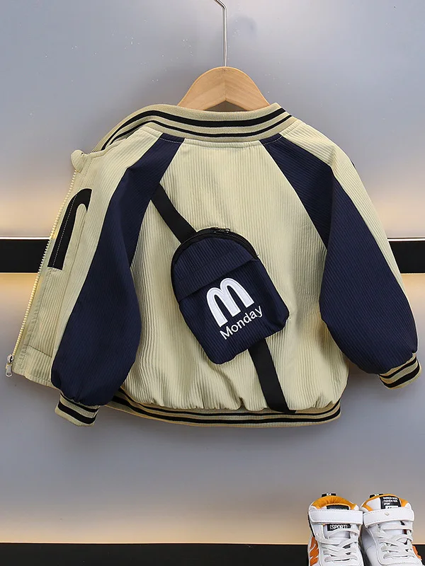 

Детская бейсбольная куртка для мальчиков на весну-осень, модная дышащая куртка из смесового хлопка и полиэстера