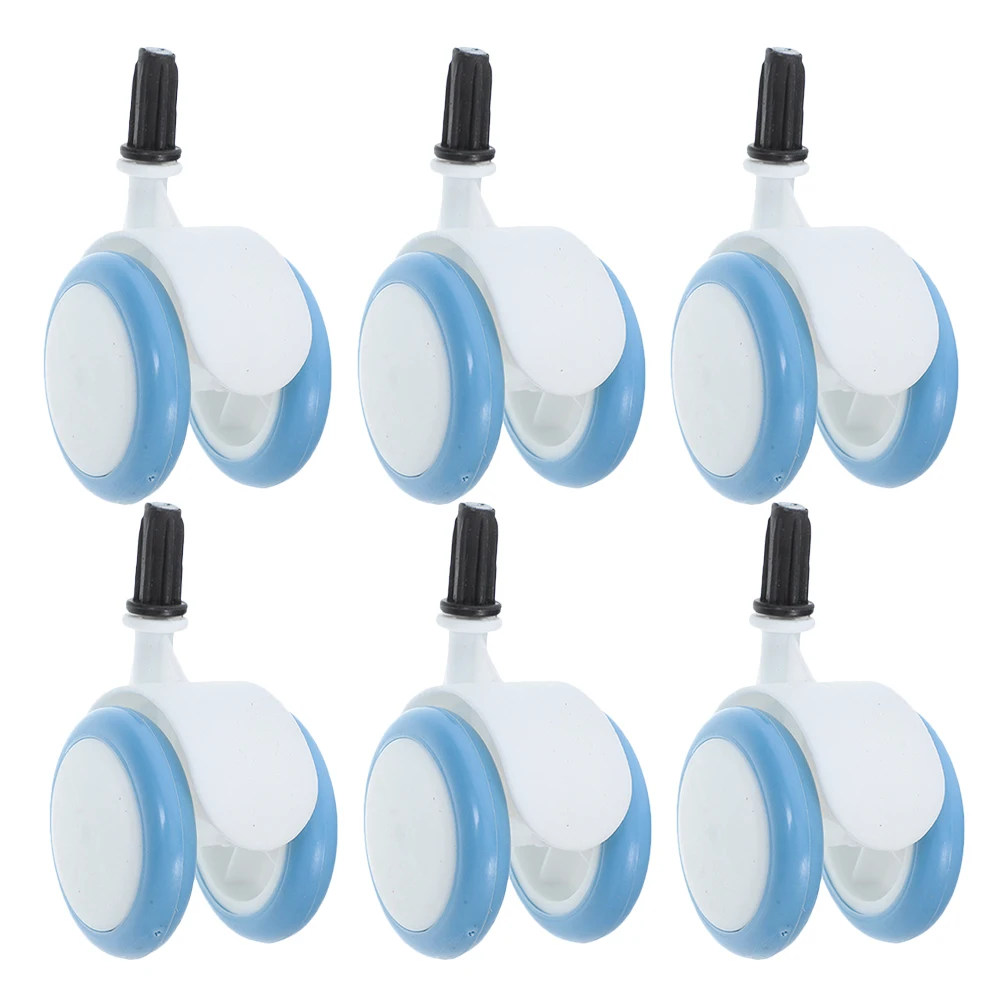 

6Pcs Stroller Wheel Replacement Parts Anti-Slip Texture Quiet Operation for Various Surfaces Castor Wheels Small