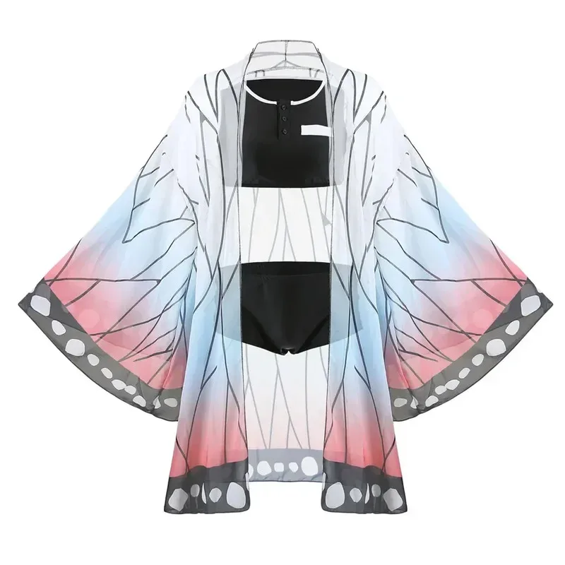 ss23Womens อะนิเมะปีศาจโคโจ ชิโนบุชุดว่ายน้ำบิกินี่ชุดกิโมโนคาร์ดิแกนฤดูร้อนชายหาดอาบน้ำคอสเพลย์ชุดสูทชุด