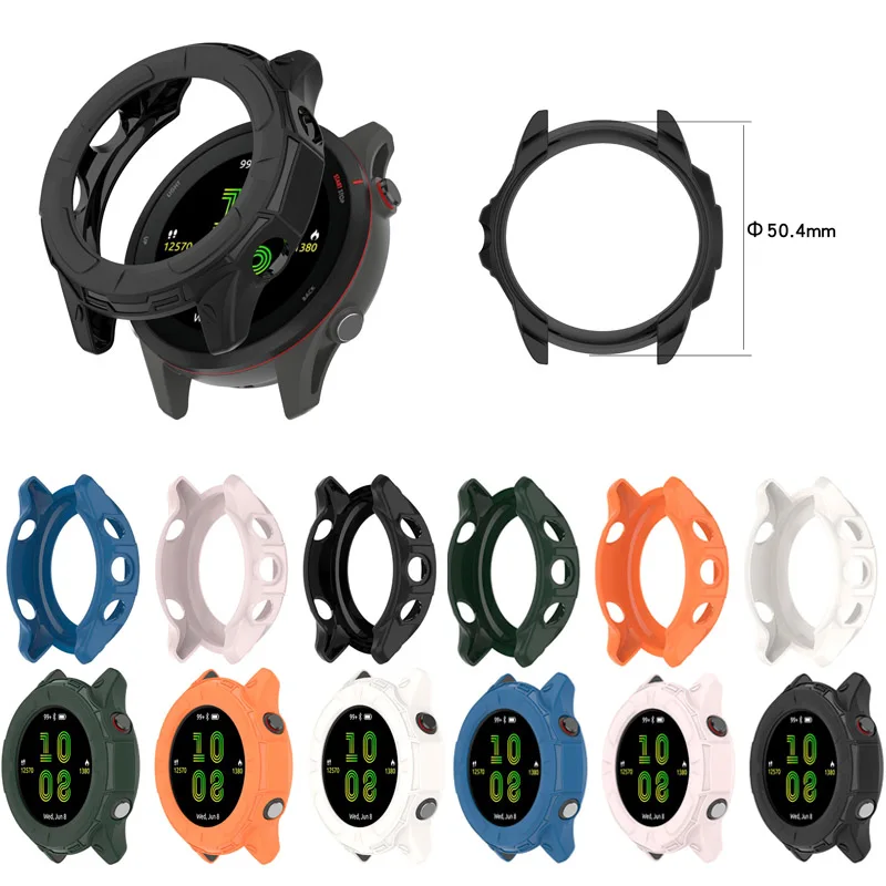 Miękka krawędź Shell Frame Case dla Garmin Forerunner 955 Solar/255 Music Watch szklana folia zabezpieczająca ekran ochronna osłona zderzaka