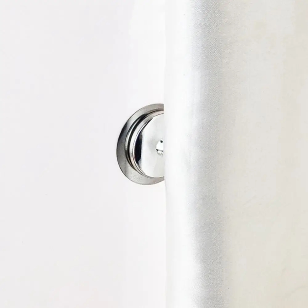 2pair Wall Mounted Curtains Magnetic Buckle Multifunctional Detachable Curtain Closed Button Metal Strong Magnetic