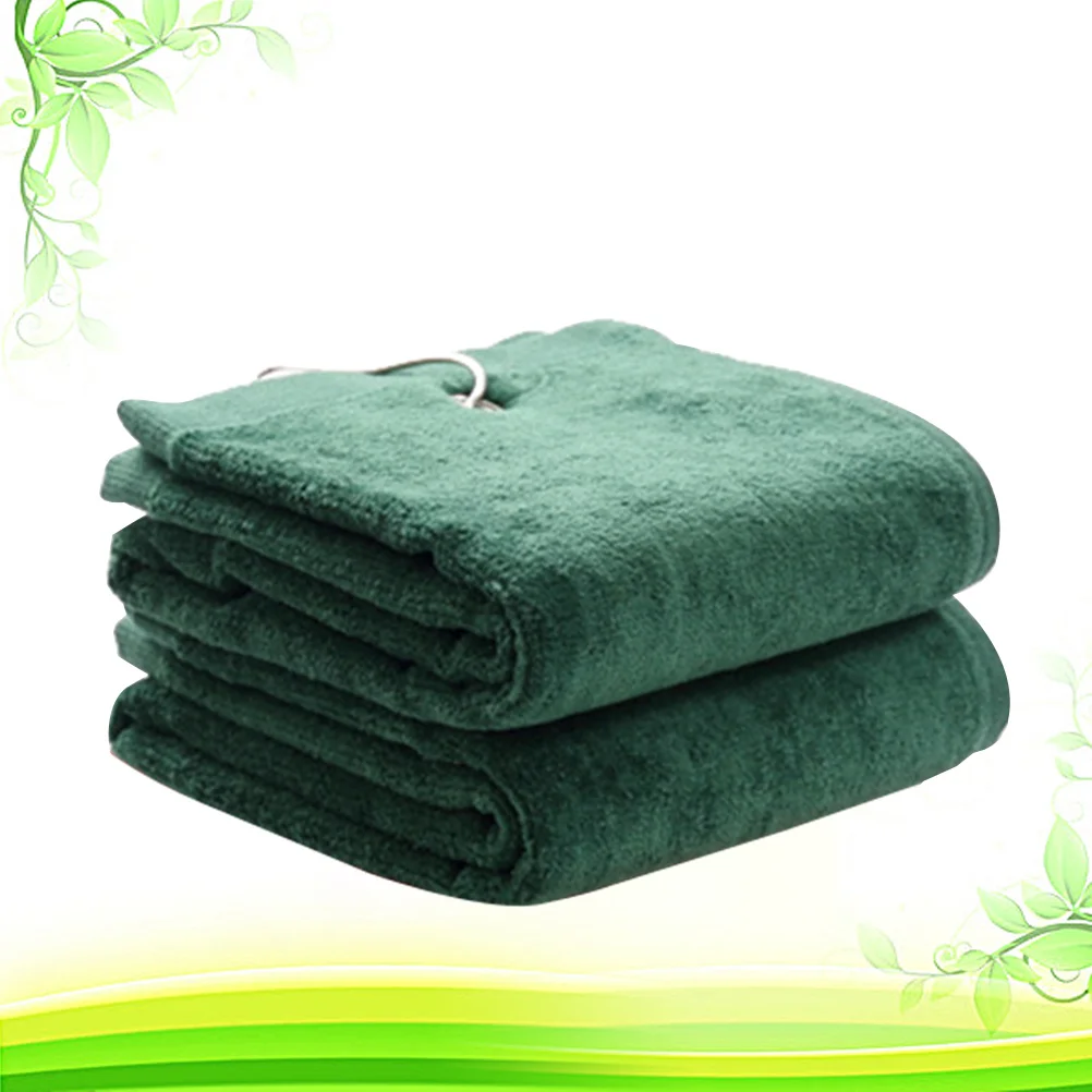 

Golf Sports Towel Green 40*65Cm Fleece Microfiber Fast Drying Super Absorbent For Heads Hands Balls Hanging