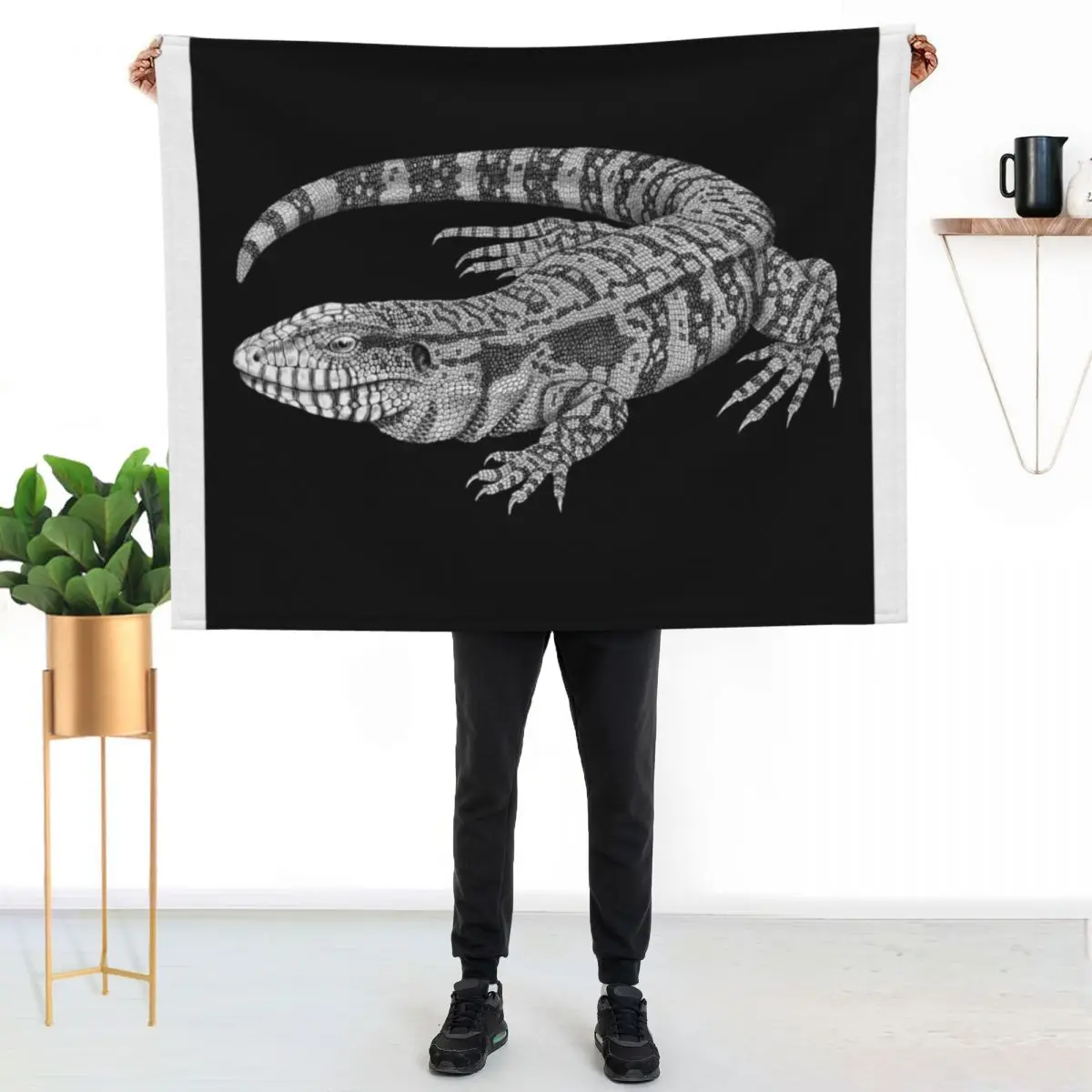 

Tegu Throw Blanket Portable Lightweight Blanket for Travel Camping