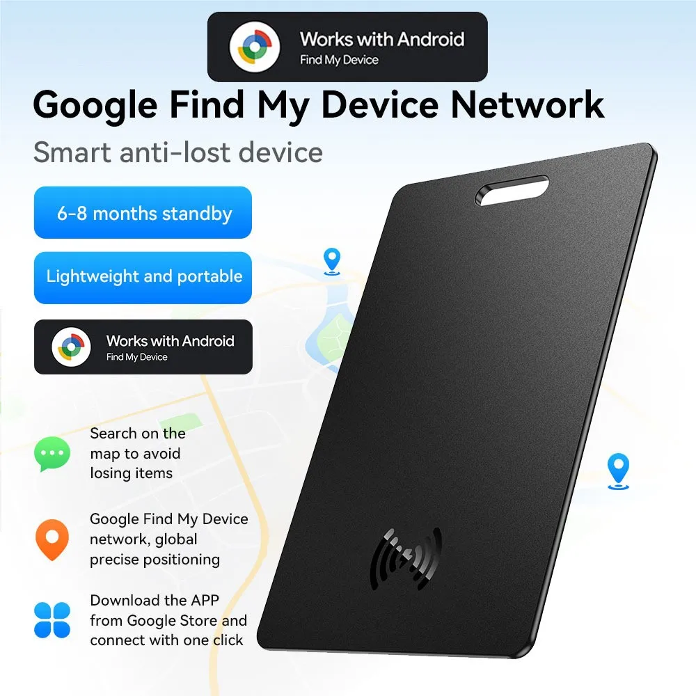 

HOCO E97A Mini Finder Tracker Card Tags For Android Mobile Phone Google Find My Locator Wireless Charging Smart Anti-lost Device