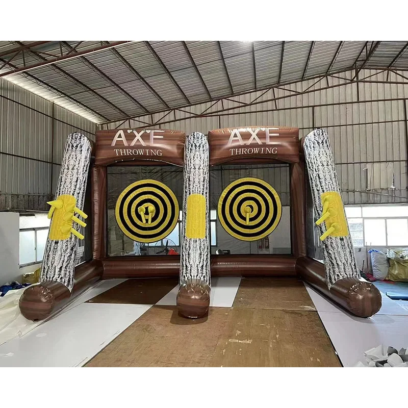 2 payers Inflatable Axe Throwing Carnival Sports Athletic Target Shoot Throw Toss Dart Sticky Cage Outdoor Interactive game