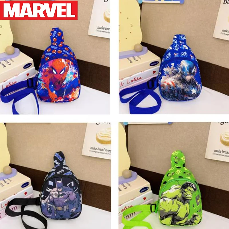 Marvel Cartoon Children Chest Pack Spiderman Hulk Iron Man Groot Movie Figure Peripherals Crossbody Cross Bag Coin Purse Gifts