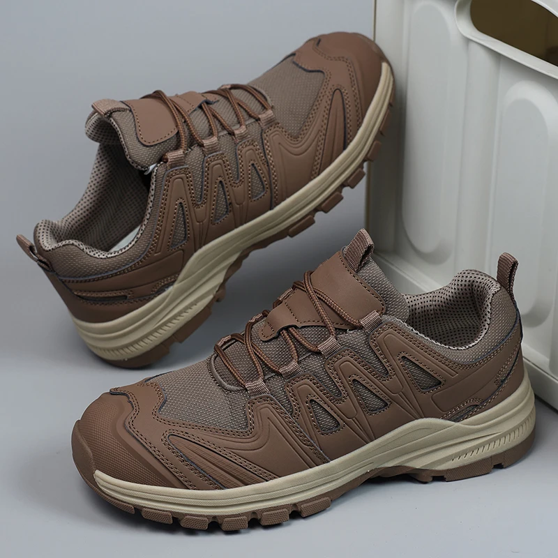 

YRZL Winter Trekking Shoes Men Waterproof Hiking Boots Anti Skid Outdoor Shoes Non Slip Comfortable Durable Thick Sole Men Boots