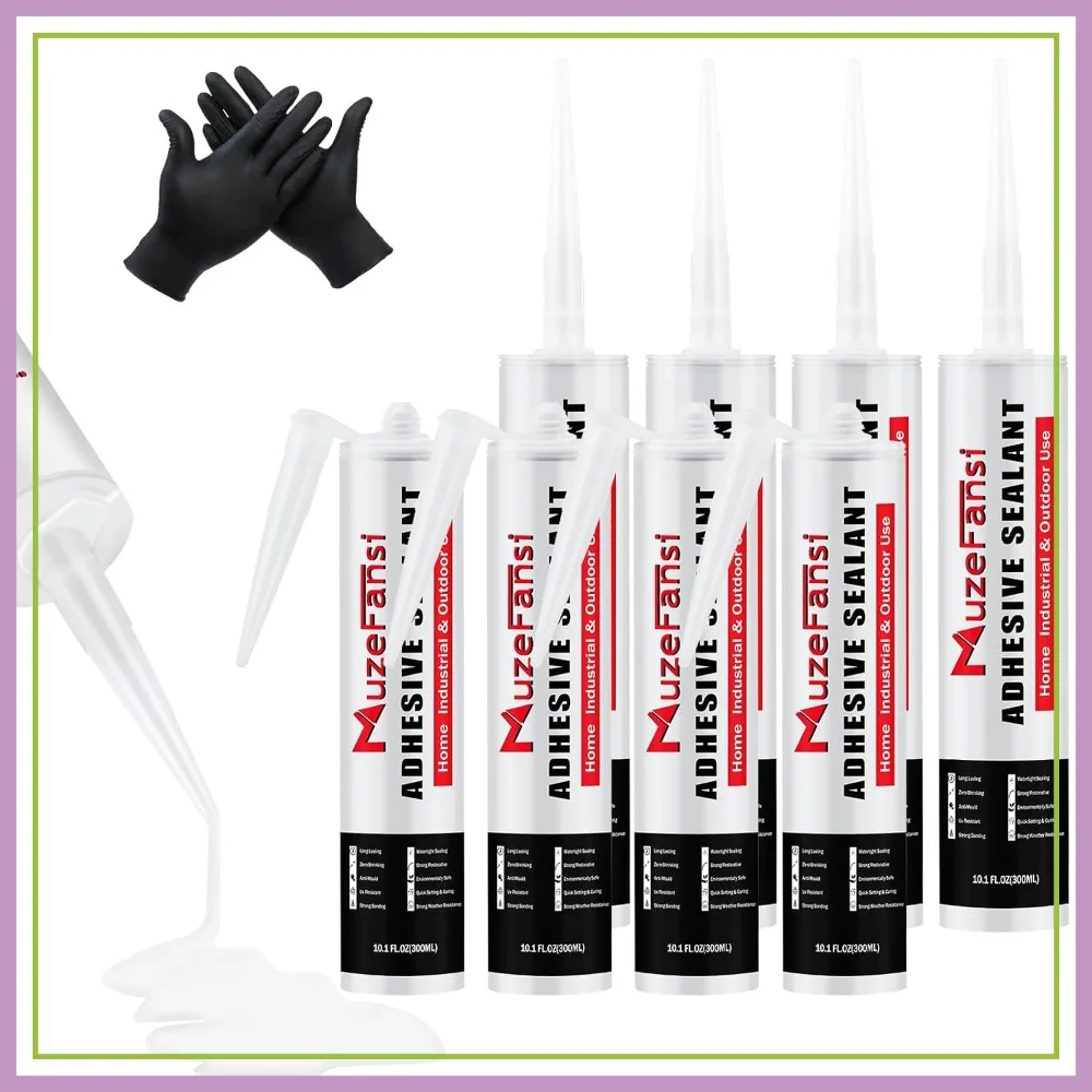 

8 Pack Self-Leveling RV Roof Lap Sealant, White Silicone, Waterproof Flexible EPDM Repair Kit for Campers Trailers Motorhomes