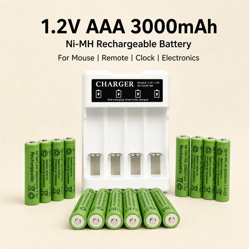 Ni-MH Rechargeable AA AAA Batteries 1.2V 3800mAh 3000mAh Replacement Cells For Mouse Remote Clock Computer Electronics