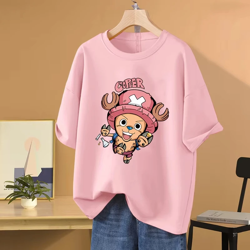 Homens e mulheres Miniso One Piece T-shirt, Impresso Tony Chopper, Esportes Lazer, Roupas de rua, Anime Vestuário