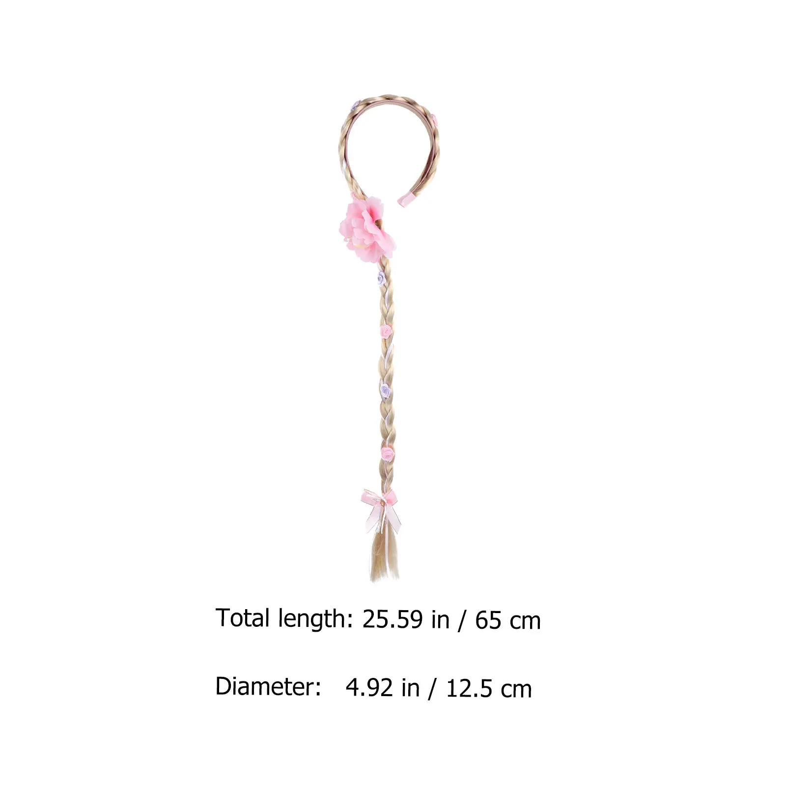 1Pcs Pink Braid Hairband Braids Headwear Premium High Temperature Fiber Realistic Natural Look for Beach Party Cosplay
