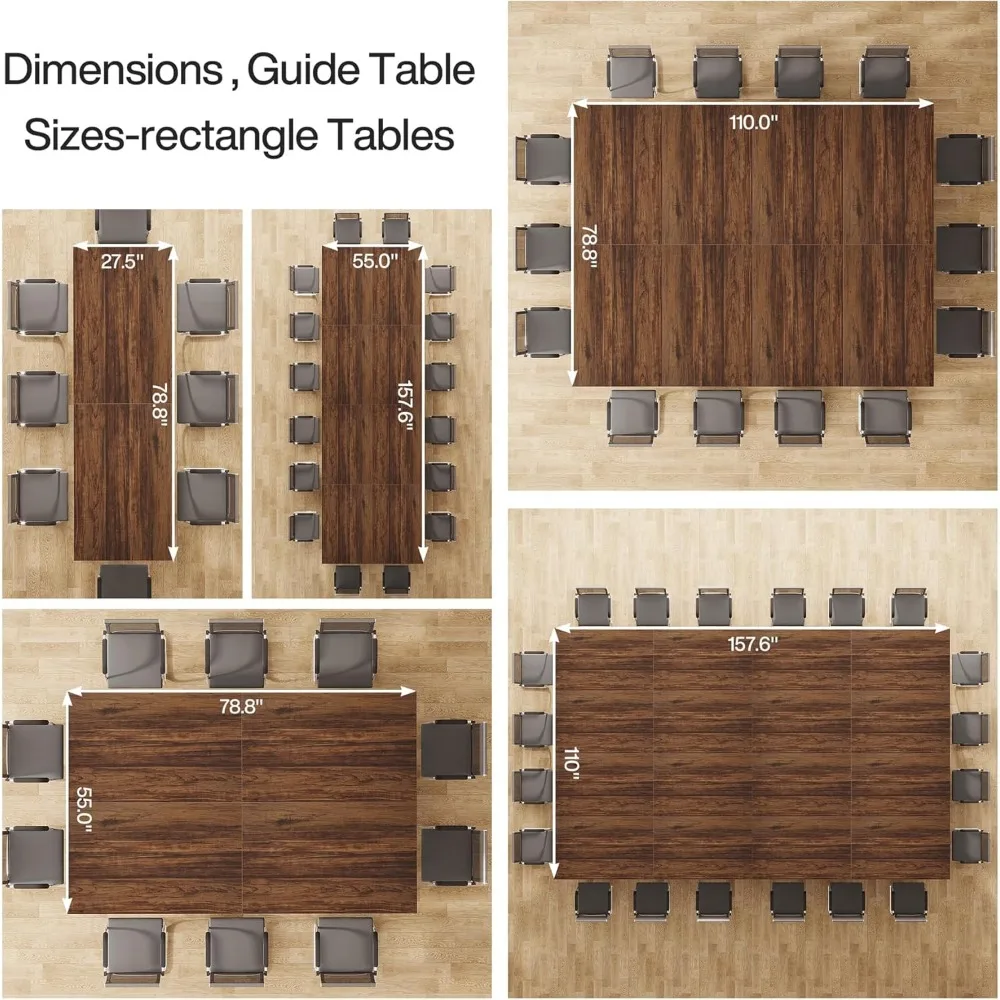 6.5FT Conference Table for 6-8 People, 78 Inch Long Business Furniture Boardroom Desk for Office Meeting Conference Room 1PCS