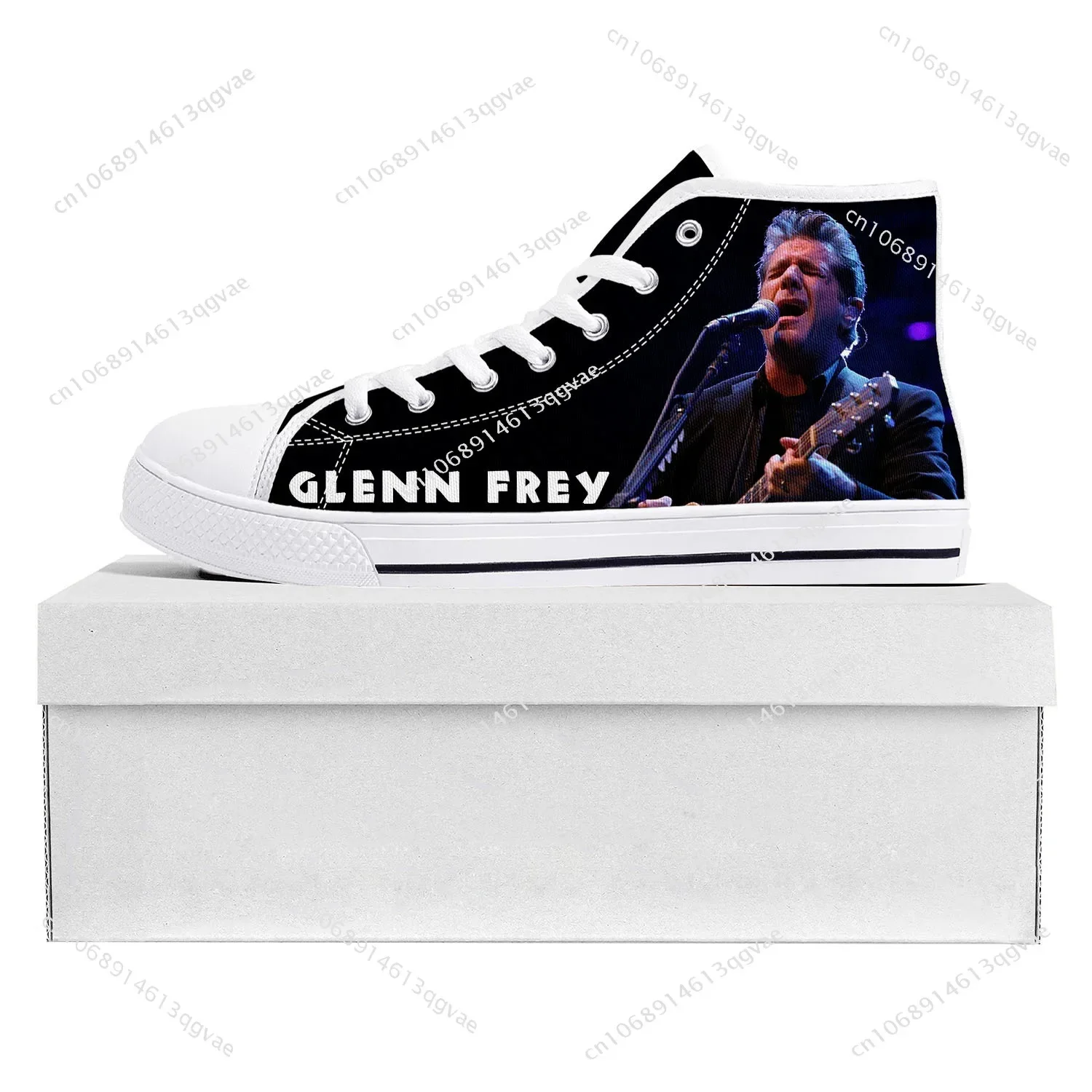 

Glenn Frey Rock Singer High Top High Quality Sneakers Mens Womens Teenager Canvas Sneaker Casual Couple Shoes Custom Made Shoe