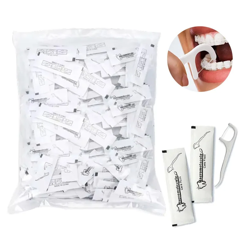 50/100PCS Disposable Toothpick Floss Individually Cleaning Daily Disposable Floss Deep Cleaning in Oral Care Travel Family Hotel