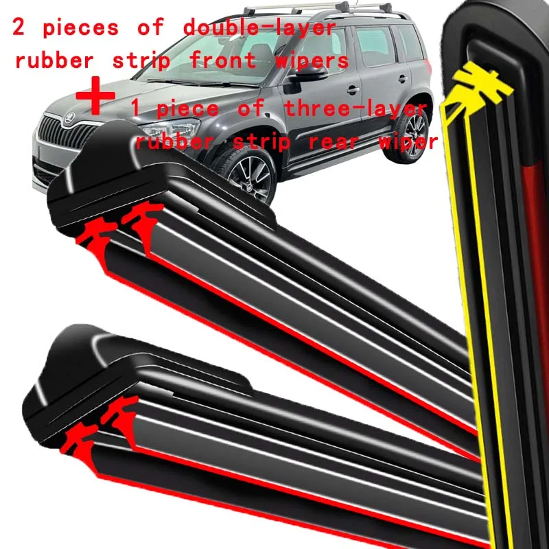 

For Skoda Yeti 2009-2017 2010 2011 2012 2013 2014 Wiper Front & Rear Wiper Blades Windshield Windscreen Window Brushes 24"19"11"