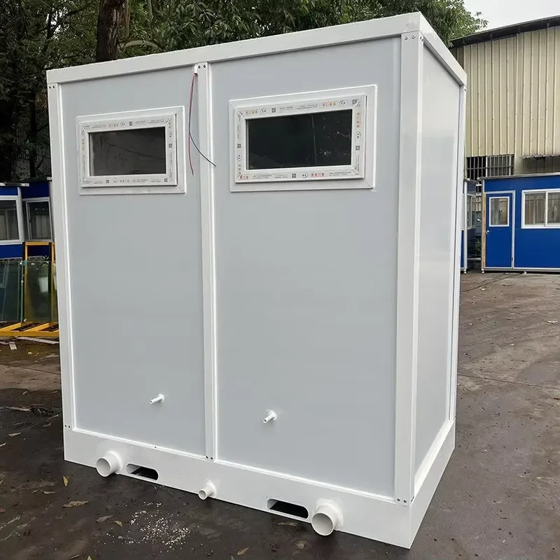 Prefabricated Two-seat One-piece Detachable Mobile Toilet YC08 (Plastic); Professional Export-oriented Mobile