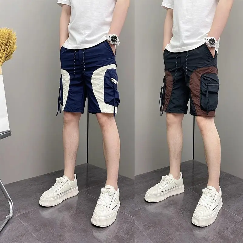 

Trendy Workwear orts Men's Slim Fit Faionable Summer New Qui Dry Sports Beach Five-Quarter Pants Youth Active Lifesle