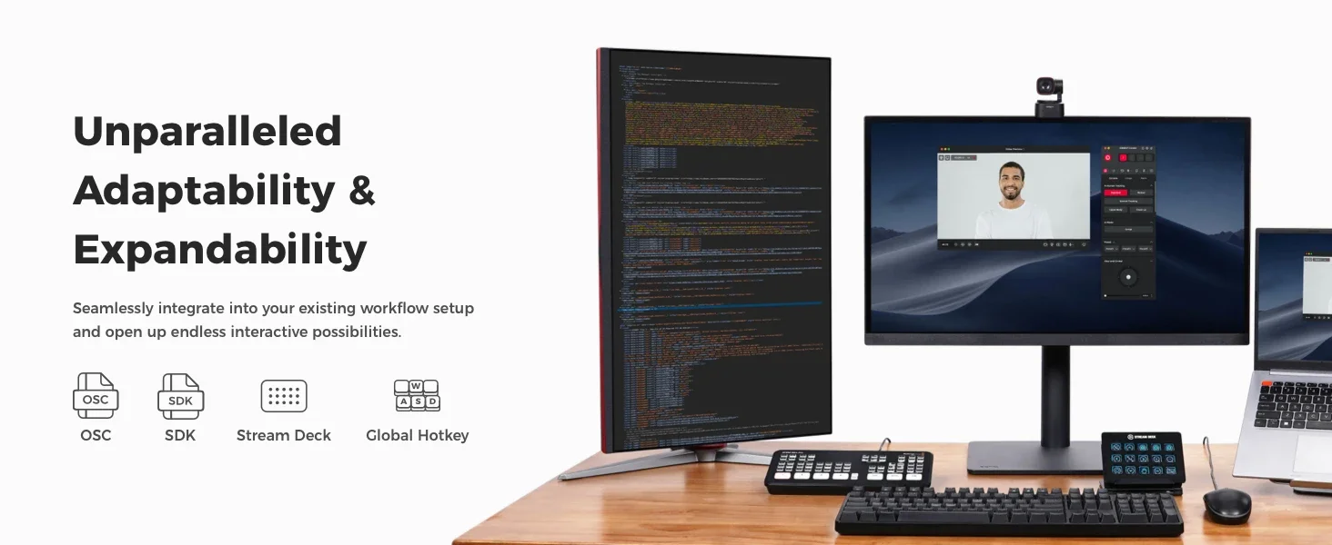 กล้อง OBSBOT Tiny 2 Lite AI Tracking PTZ ควบคุมด้วยท่าทาง 60 FPS HDR CMOS ภาพ 4K เว็บแคมพร้อมไมโครโฟน